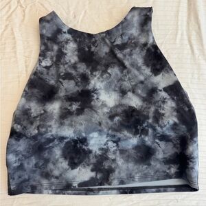 Women's Tie-Dye Black & Gray Tank Top